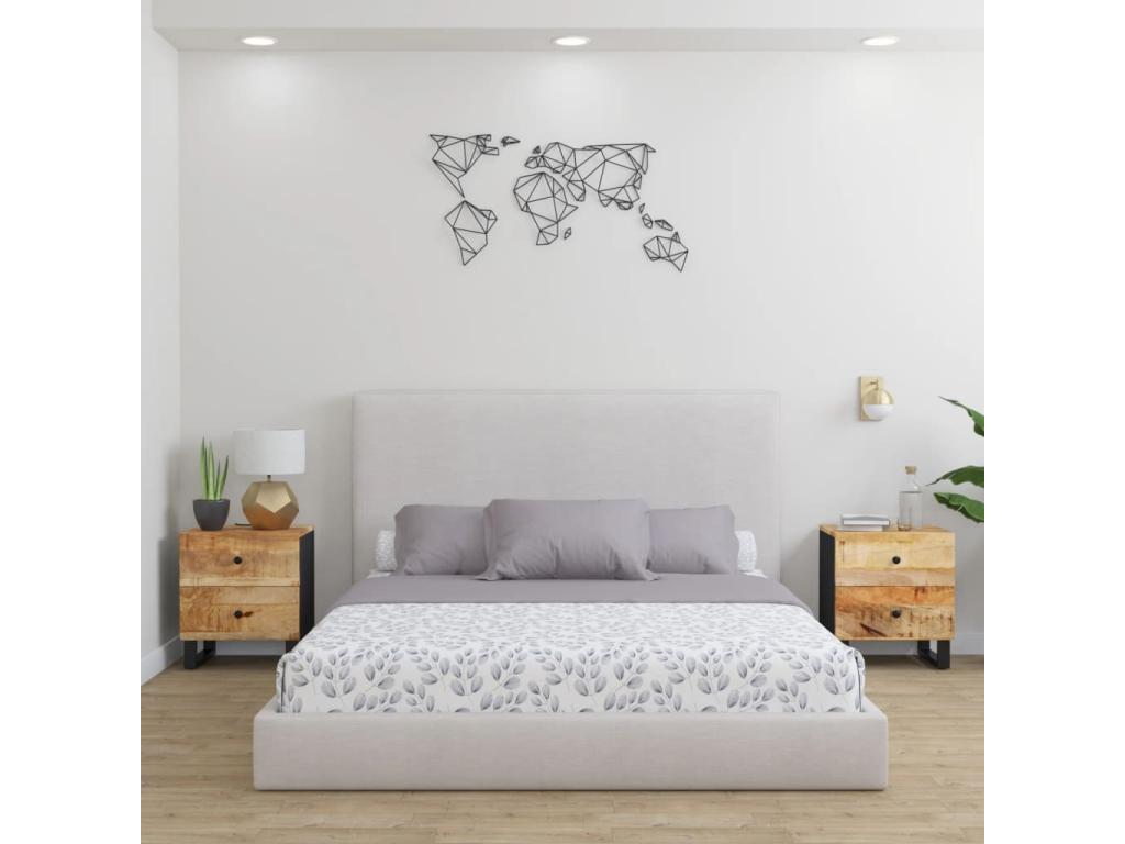 Lumenao - Bedside Tables 2 pcs 40x33x46 cm Solid Mango Wood LLRY12834