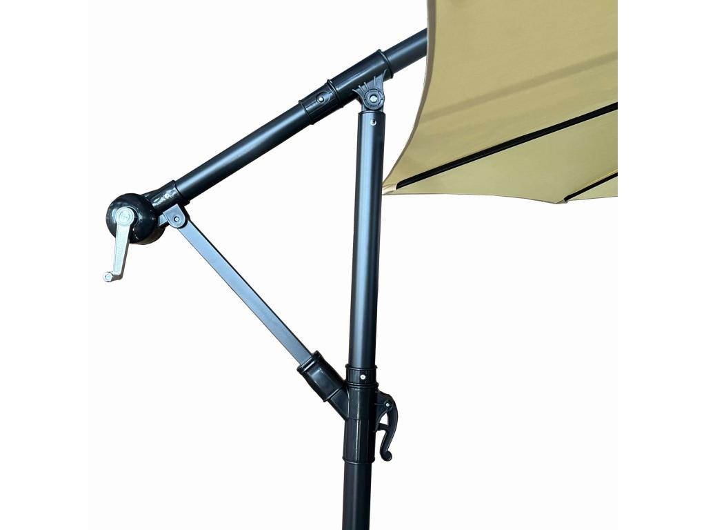 Zensova garden parasol with UV protection, beige. Weight: 12.1 kg. Dimensions: L300 x W300 x H245 cm. YVYD28004