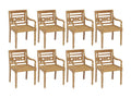 Lumenao Chairs, Set of 8, Solid Teak Wood, WMND71926