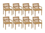 Lumenao Chairs, Set of 8, Solid Teak Wood, WMND71926