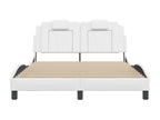 Bed frame with headboard, white, 140x200 cm, faux leather, ABEC43907