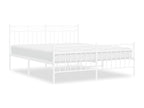 Metal bed frame with white headboard/footboard 160x200cm HWWL74180
