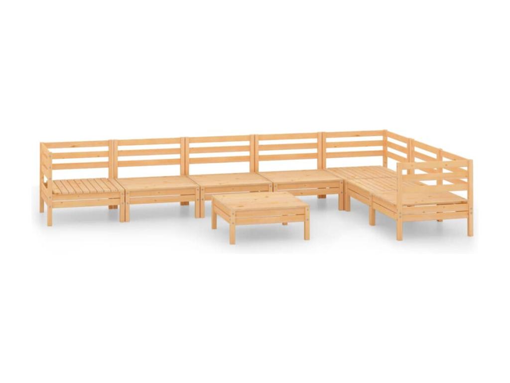 8-piece garden furniture set, solid pine wood VNUU42110