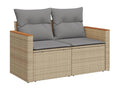 Zensova 11-piece garden furniture set and cushions, beige woven resin, RYPH34556