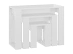 Nesting tables, 3 pieces, glossy white, engineered wood, HJSL08075