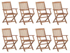 Zensova Outdoor Folding Chairs and Cushions, Set of 8, OYBJ72199