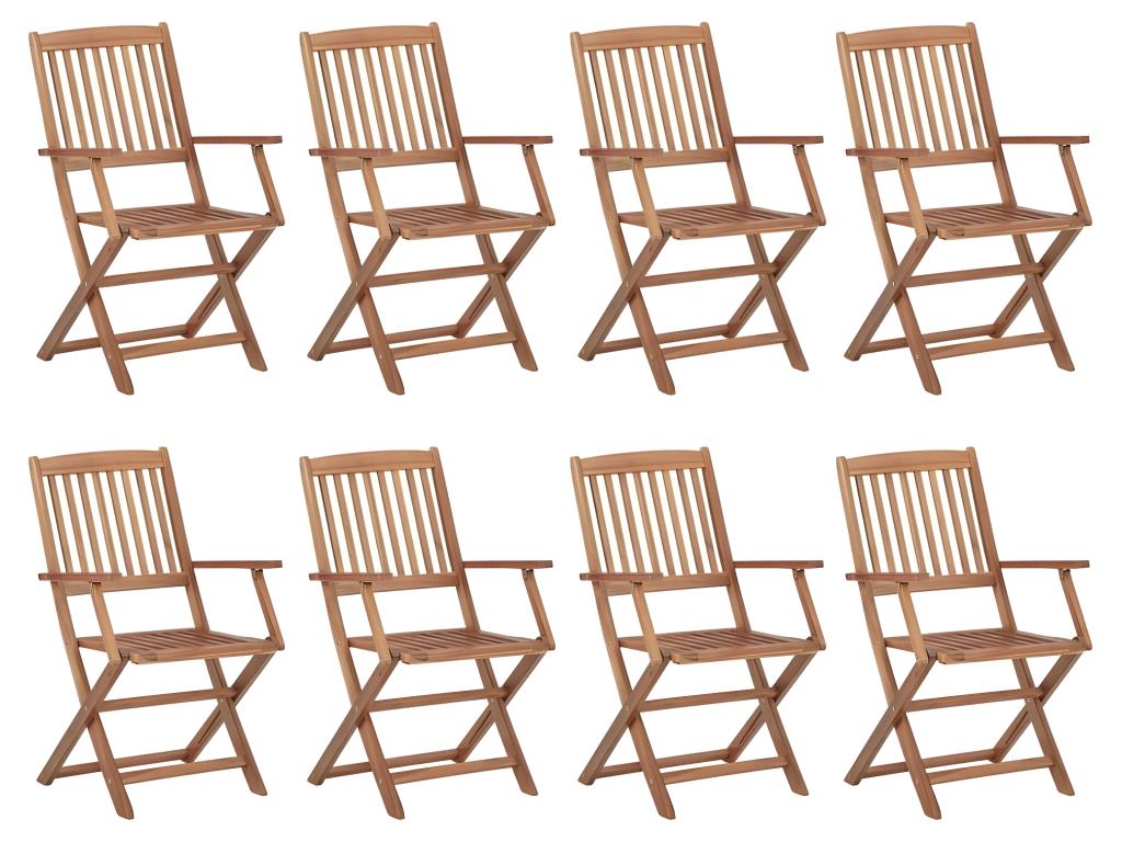 Zensova Outdoor Folding Chairs and Cushions, Set of 8, OYBJ72199
