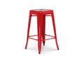 Glossy red industrial-style bar stool - Height 66 cm QVRA68963
