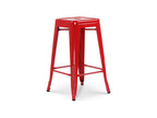 Glossy red industrial-style bar stool - Height 66 cm QVRA68963