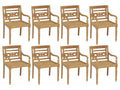 Lumenao chairs with cushions, set of 8, solid teak wood, TMGA42320