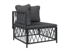 8-piece garden furniture set with cushions, anthracite steel QQUP63010