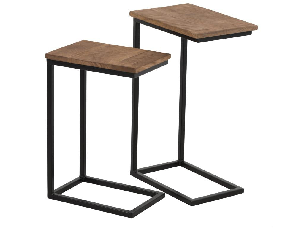 Set of 2 Nesting Side Tables, 64cm, Natural Finish, DZSI88507