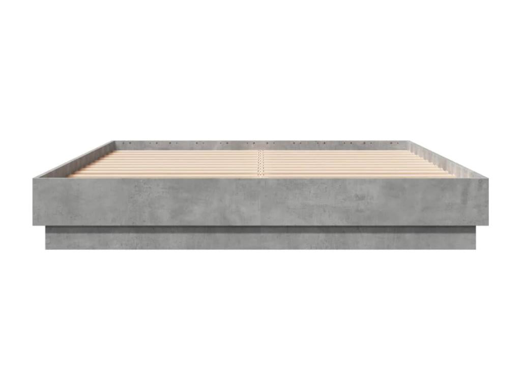 Bed frame with LED lights, concrete grey, 160x200 cm KQQI44117