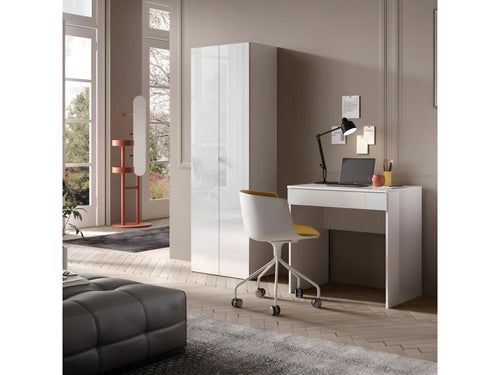 Office cabinet with 2 doors and 3 shelves, glossy white lacquer - Zensova PEKJ48537