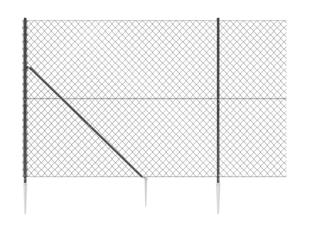 Anthracite diamond mesh fence with anchors, 1.8x25 m SYHZ81319