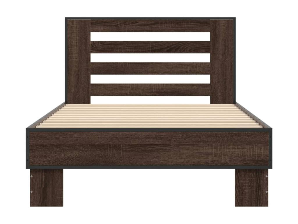 Bed frame without mattress, brown oak, 90x190 cm, KYIJ33367