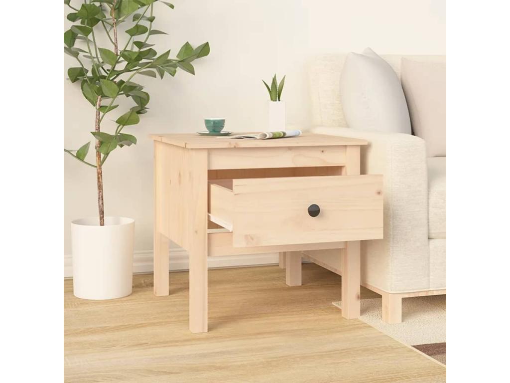 Side table 50x50x49 cm Solid pine wood VQOQ18943