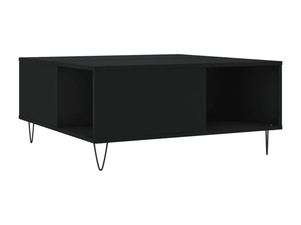 Black coffee table 80x80x36.5 cm engineered wood VIYR55717
