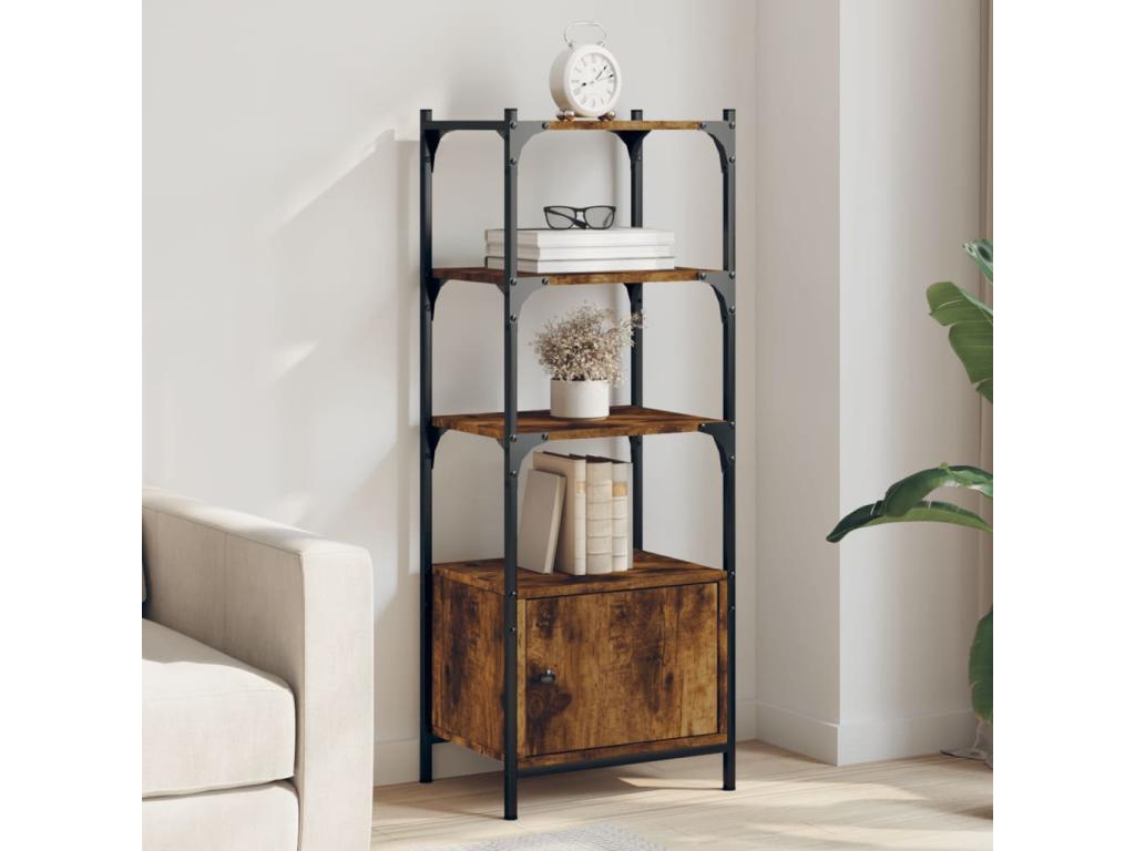 3-tier bookcase in smoked oak, 41x30x109.5 cm, TXUX98186