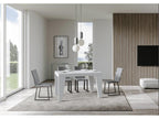 Lumenao Extendable Wooden Dining Table - White - 4-Leg Base - 5 Slim Extension Leaves - Extends from 130 to 390cm - VBTM40739