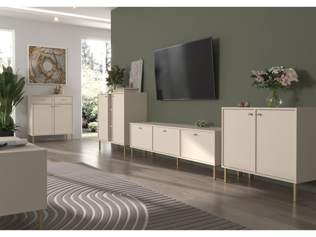 2-door sideboard with shelves - 100 cm - beige - Lumenao SNSB40440