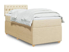 Lumenao bed base and mattress, Cream 90x190 cm, Fabric QAQN30072