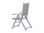 Zensova LJXZ30629 4-Piece Grey Solid Wood Reclining Garden Chairs