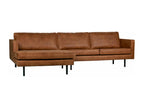 Zensova - Left-hand corner sofa, 4-seater, in brown recycled leather GFVX25704