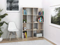 Modular corner bookcase - 8 to 12 niches - Natural and White - Zensova TOPX03515
