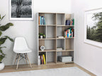 Modular corner bookcase - 8 to 12 niches - Natural and White - Zensova TOPX03515