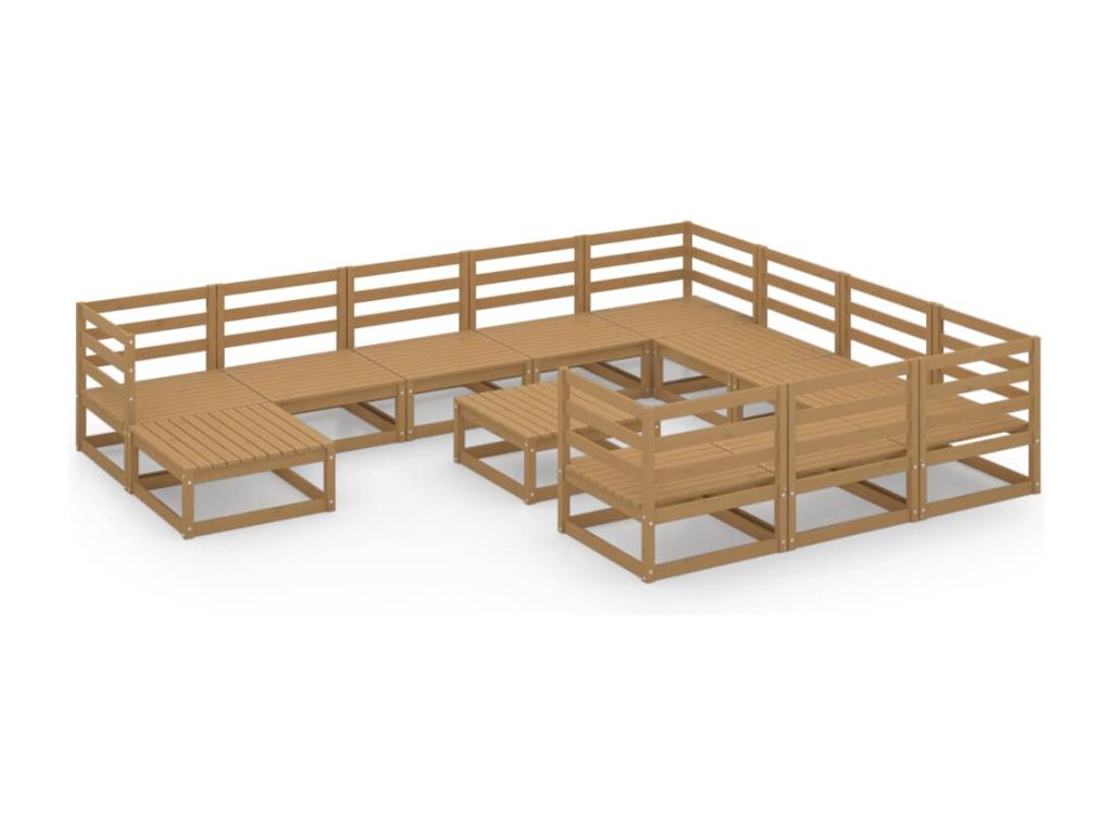 12-piece garden furniture set in solid pine wood IRHJ05838