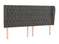 Headboard with wings, Dark Grey, 203x23x118/128 cm, Velvet, GIPM72637