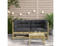 Garden corner sofas with cushions, 2 pcs, impregnated pine wood ONBZ16059