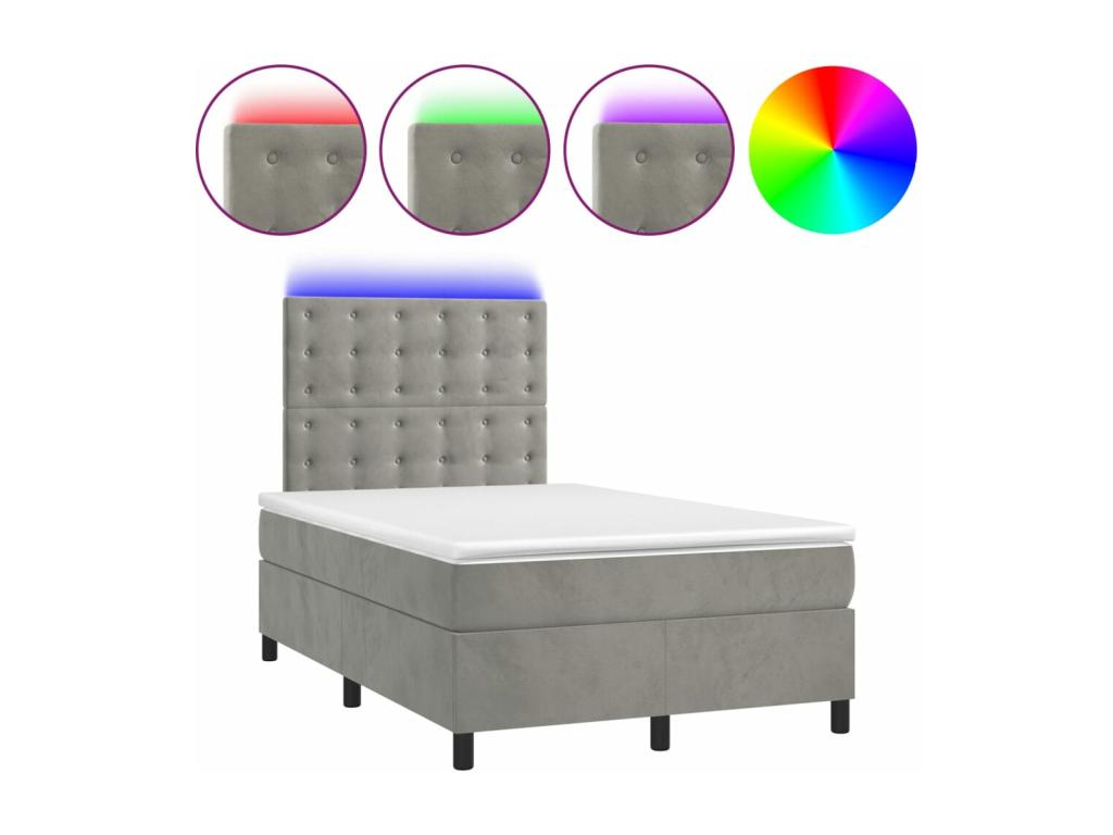 Zensova bed mattress and LED light grey 120x200 cm ZQPU38246