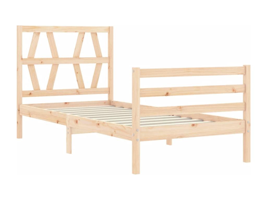 Bed frame without mattress, solid wood GJQY60690