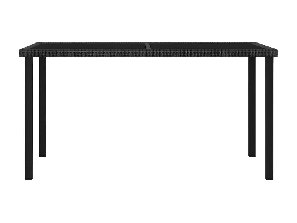 Lumenao Premium - Black Garden Dining Table 140x70x73 cm Woven Resin FIFN12428
