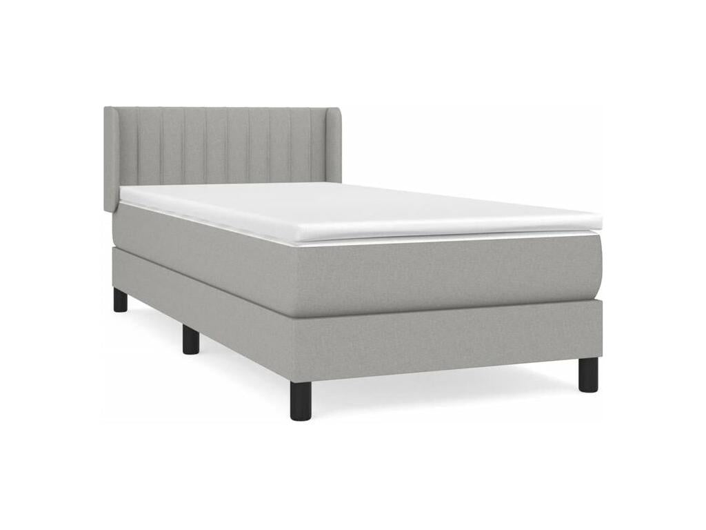 Lumenao bed base with light grey mattress 90x200 Fabric KXCQ71508