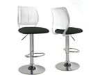 Set of 2 Zensova White Faux Leather Swivel Bar Stools with Cushions and Adjustable Height (MCJL00330)