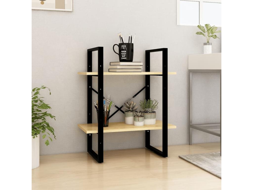 2-Tier Bookshelf 60x30x70 cm Solid Pine Wood YKVT49207