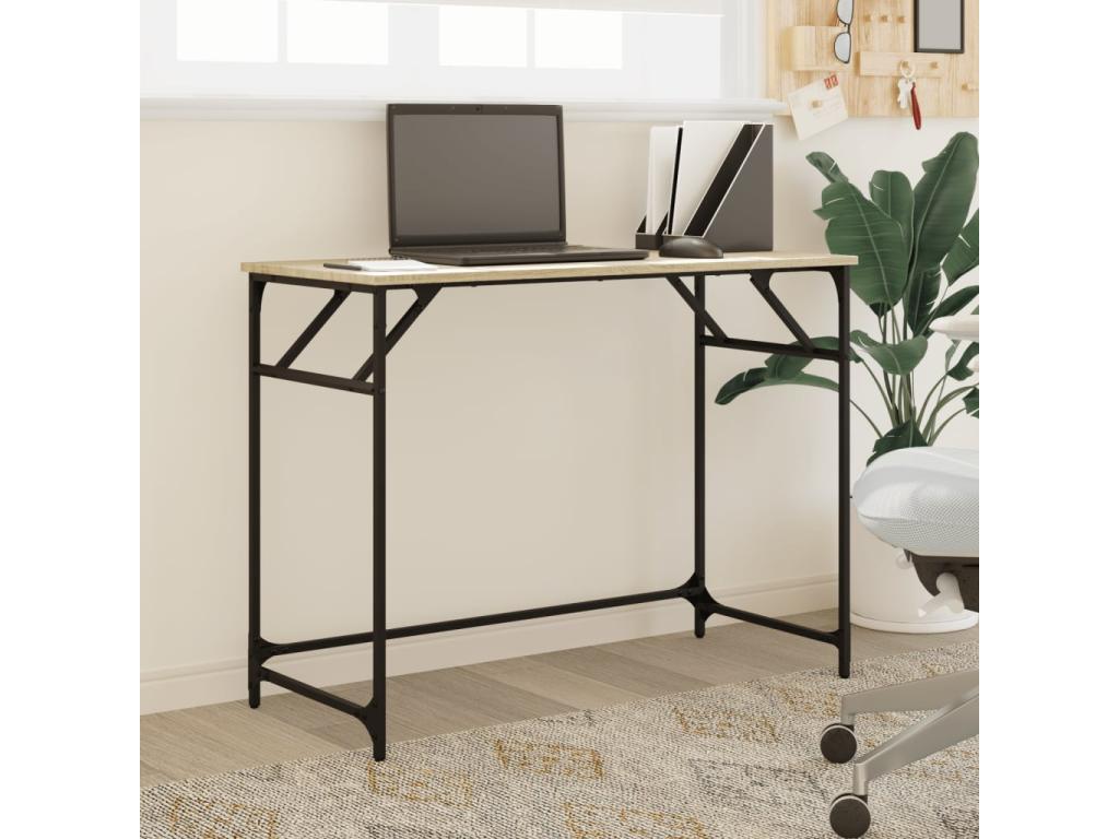 Lumenao oak desk made of engineered wood and powder-coated steel FSDE80053