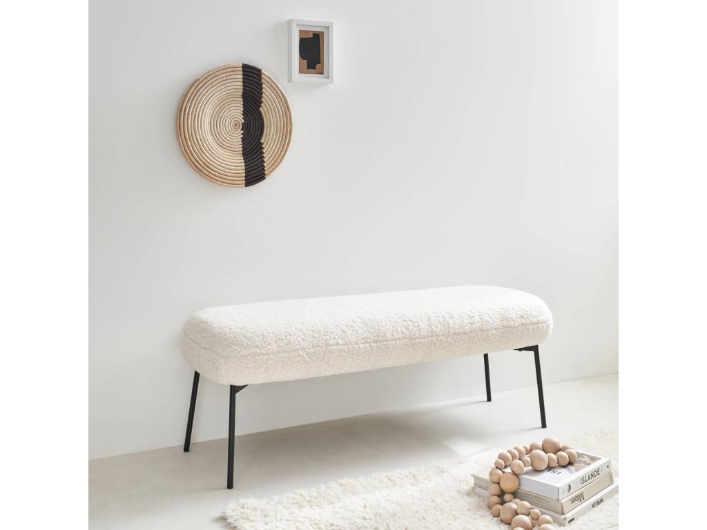 Bed bench with Zensova upholstery - ecru - Zensova metal legs - W 120 x D 41 x H 42.5cm GDBF36444