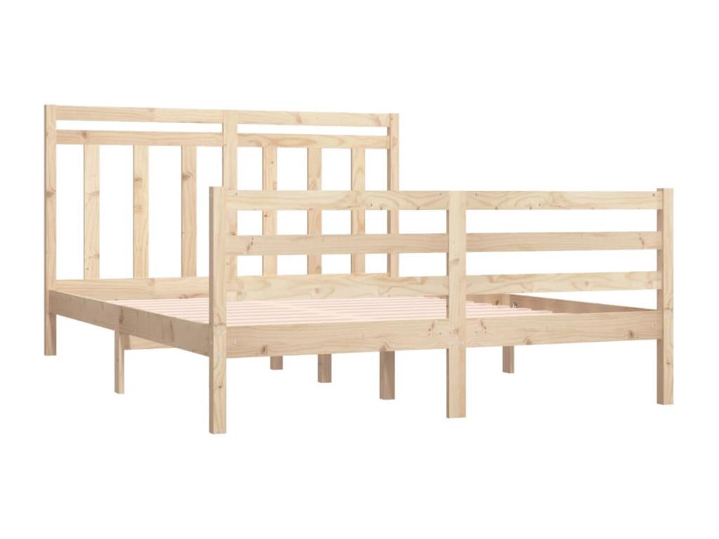 Bed frame without mattress 140x190 cm solid wood MHUD18173
