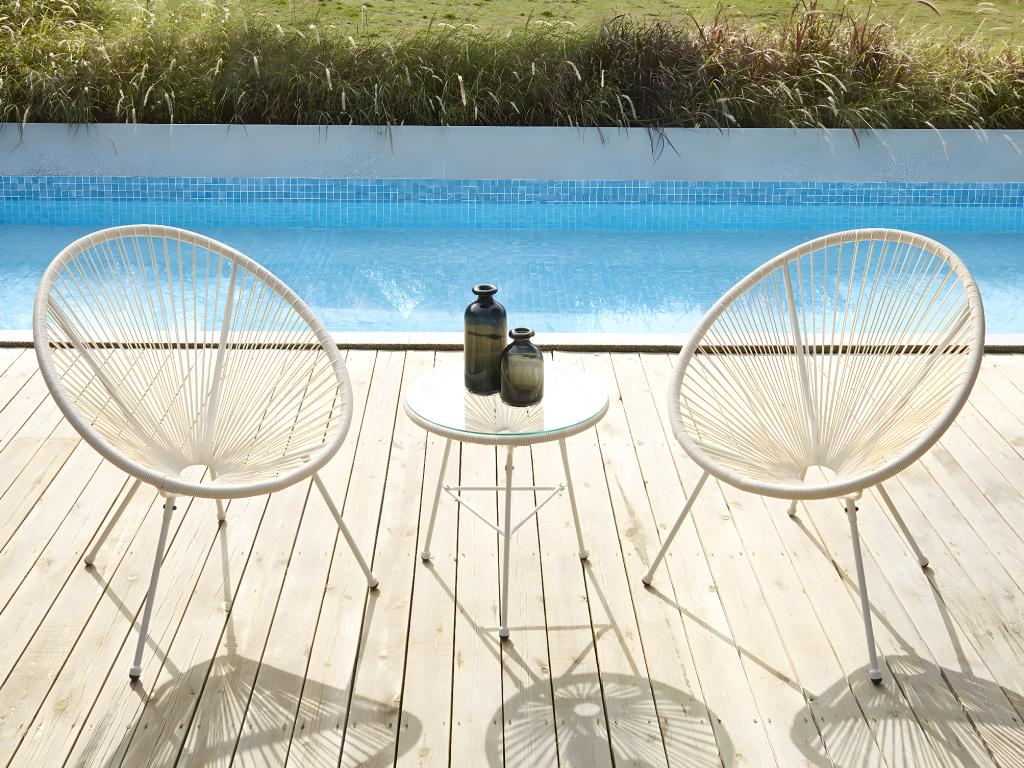 Set of 2 garden chairs in woven resin wicker - White - Zensova III by Zensova KZZR60517