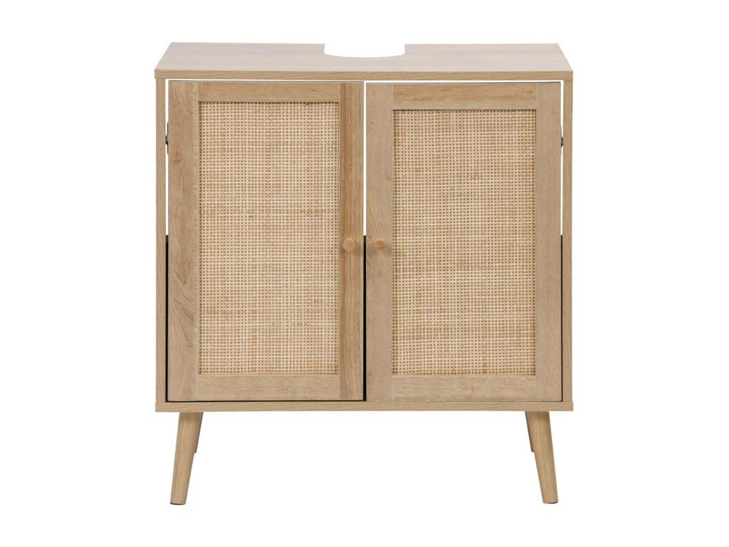 Lumenao under-sink cabinet with wood and cane finish, 65x40x70 cm, natural finish, YSSC52600