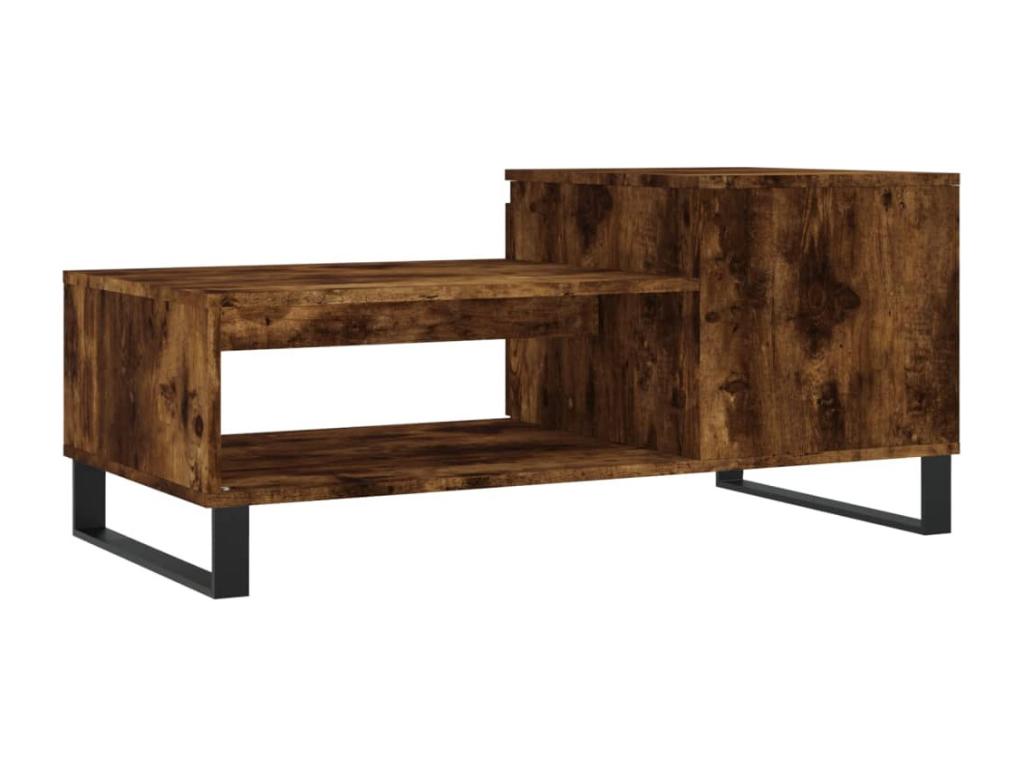 Smoked Oak Coffee Table 100x50x45 cm Engineered Wood HOJF35617