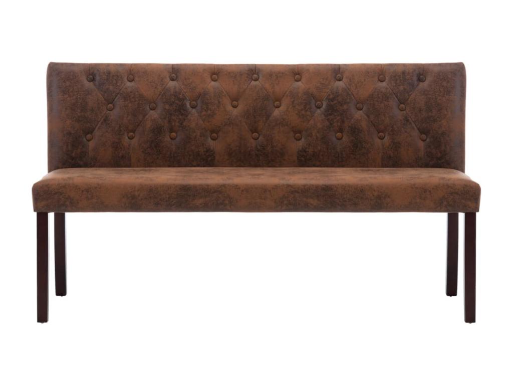 Bench 148.5 cm Brown Faux suede leather GPGX40761