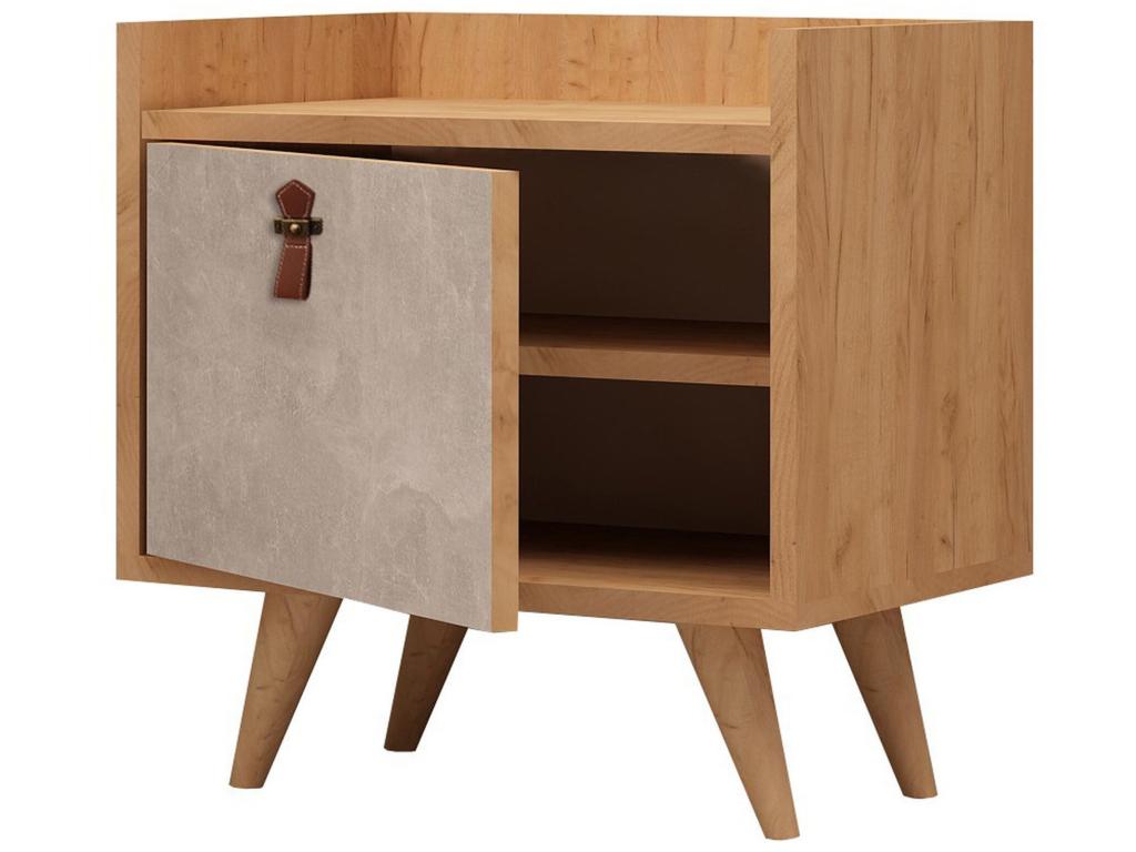 Bedside table 100 melamine veneered chipboard white oak color 50x55x40 LIXY47172