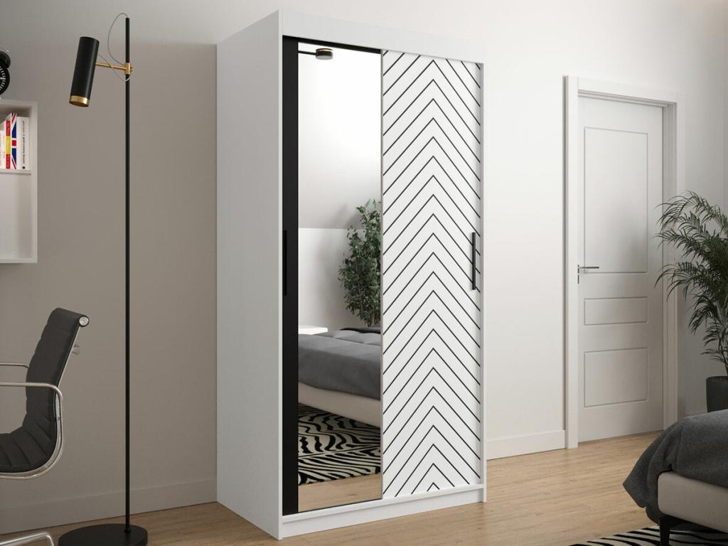 Zensova 307 White Wardrobe - Zensova 200x100x62cm Sliding Wardrobe Doors WRKD13237