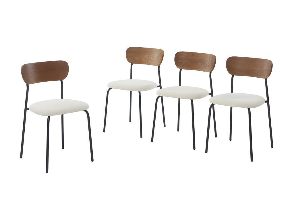 Zensova - Set of 4 Zensova and metal chairs - Ecru PWMV25751