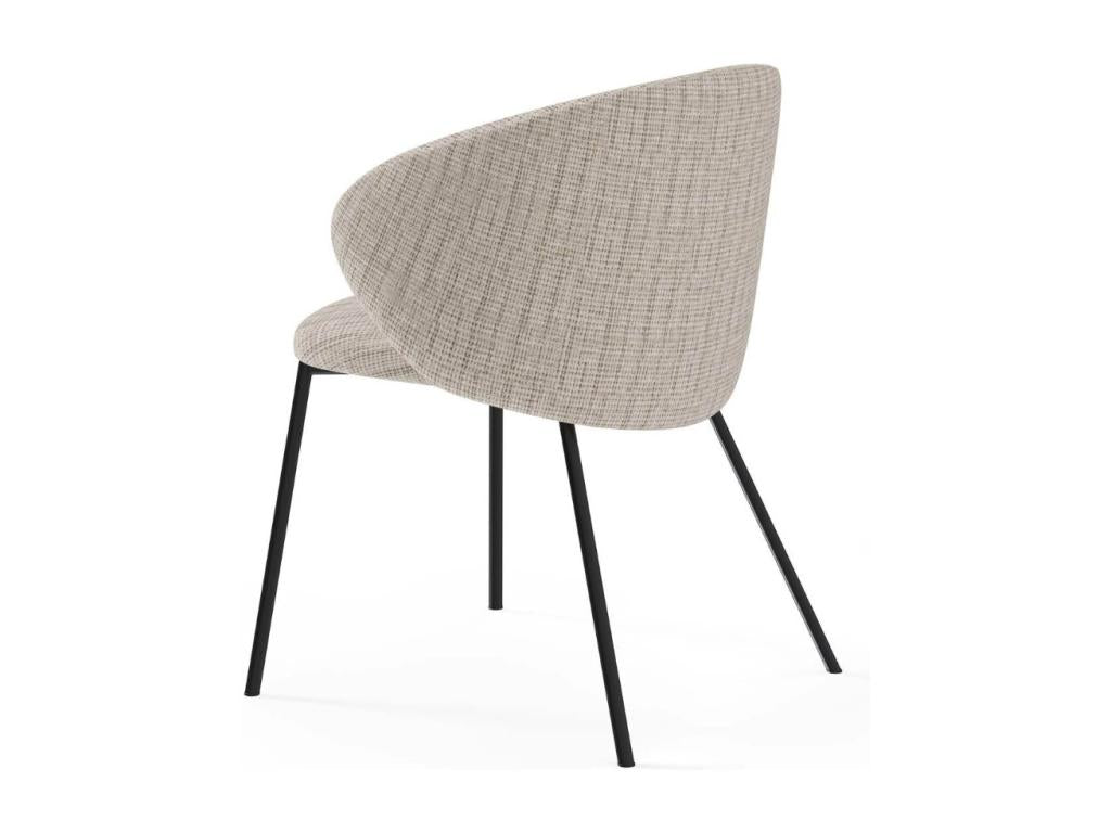 Ventoriq fabric chair with black metal legs - Comfort and modernity - Light brown color NIPP29313